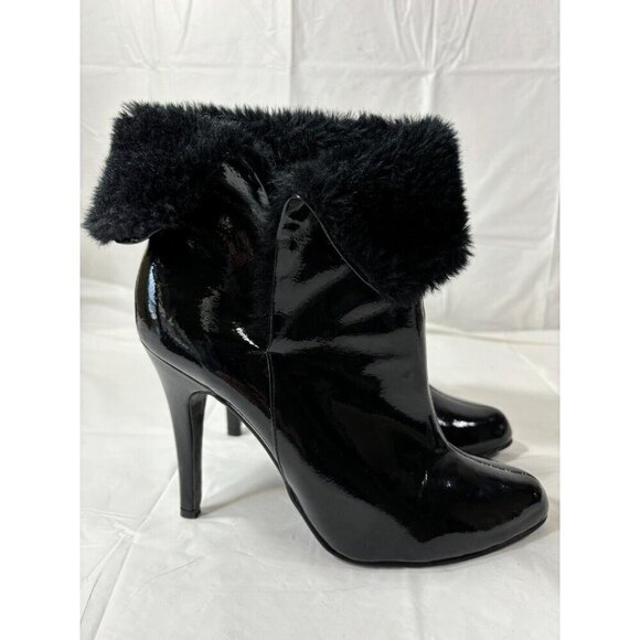 Colin Stuart For Victoria's Secret  Booties High Heels Suede Fur Buckle Size 9 B - Picture 2 of 13